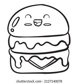 Cute Burger Cartoon Vector Character Suitable Stock Vector (Royalty ...