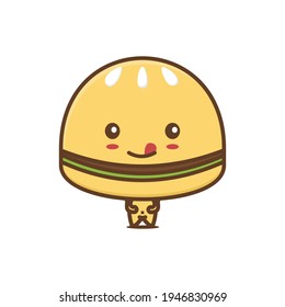 cute burger character. fast food illustration