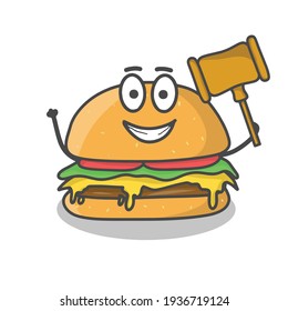 Cute burger character vector template design illustration