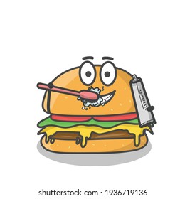 Cute burger character vector template design illustration