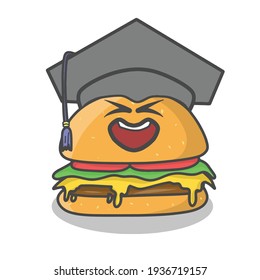 Cute burger character vector template design illustration