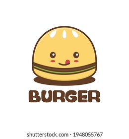 cute burger characters. fast food vector illustration