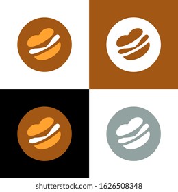Cute burger icon, fast food symbol, vector illustration