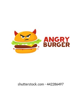 Cute burger logo/sticker/emblem