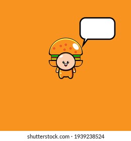 Cute-Burger-Maskottchen-Vektordesign