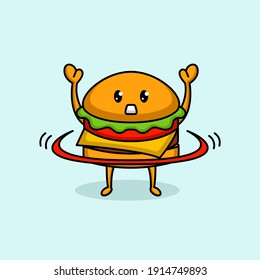 Cute Burger Mascot Logo Design