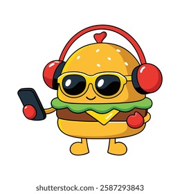 A cute burger vector illustration 