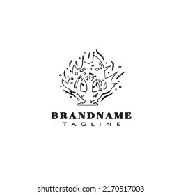 cute burning bush logo cartoon icon design template black modern isolated vector illustration