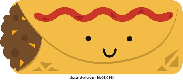 Cute Burrito Cartoon Mexican Fiesta