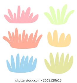 Linda colección de arbustos con diseño plano