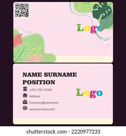 cute business card. Flat Design
