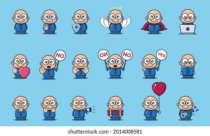 cute business cartoon, bundle set