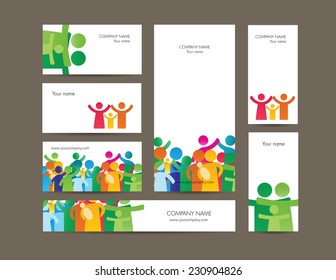 Cute business elements - cards, banner and folder