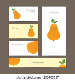 Cute business elements - cards, banner and folder