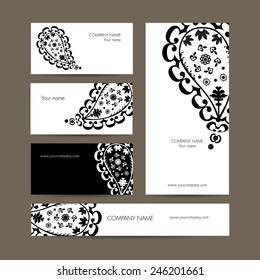 Cute business elements - cards, banner and folder