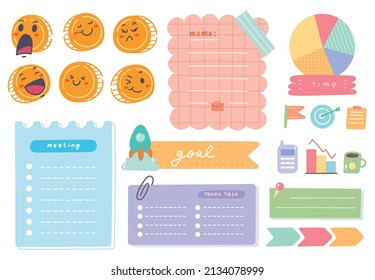 Cute business journal and planner design vector illustration