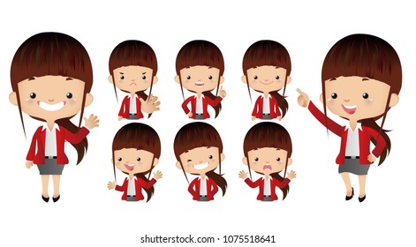Cute business people set