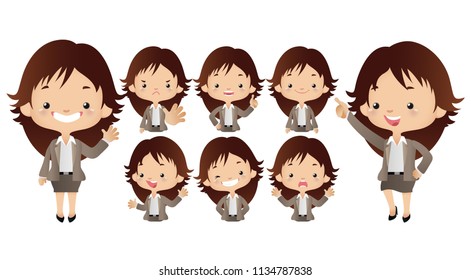 Cute business people set