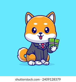 Chiba Inu Perro de negocios aburrido con ícono de vector de dibujos animados de dinero
Ilustración. Concepto de icono de negocio animal Icona Premium aislado
Vector. Estilo de dibujo plano