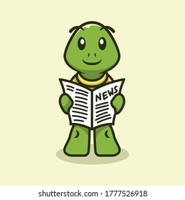 Cute business turtle mascot vector illustration
