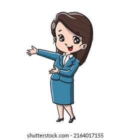 Cute Business Woman Cartoon Vector Illustration Stock Vector (Royalty ...