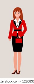 Cute business woman vector illustration. Vector illustration