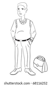 Cute businessman with briefcase