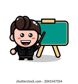 cute businessman cartoon illustration vector graphic