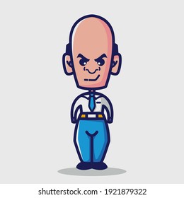 Cute Businessman Character Design Mascot Cartoon Vector Illustration.