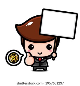 cute businessman character vector design