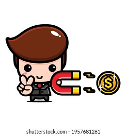 cute businessman character vector design