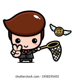 cute businessman character vector design