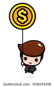 cute businessman character vector design