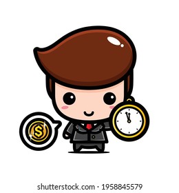 cute businessman character vector design
