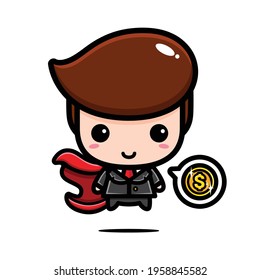 cute businessman character vector design