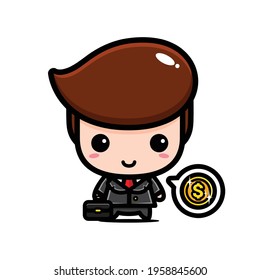 cute businessman character vector design