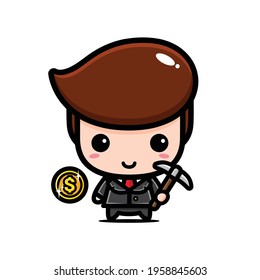 cute businessman character vector design