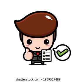 cute businessman character vector design