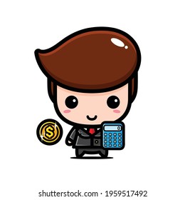 cute businessman character vector design
