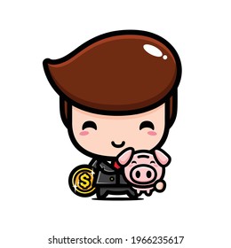 cute businessman character vector design