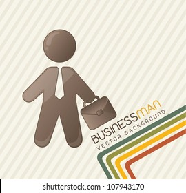 cute businessman with lines, vintage. vector illustration
