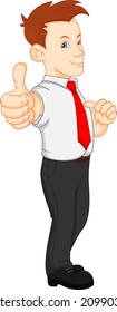 cute businessman thumbs up