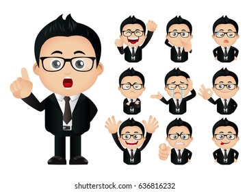 cute businessmen set