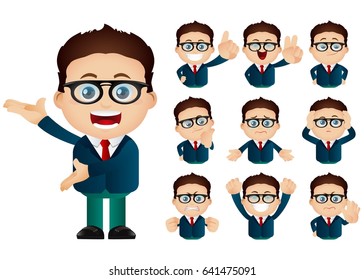 cute businessmen set