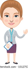 Cute Businesswoman Cartoon Character Illustration