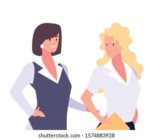 cute businesswomen with various views, poses and gestures vector illustration design