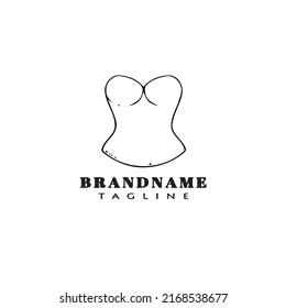 cute bustier logo cartoon icon design template black modern isolated vector illustration