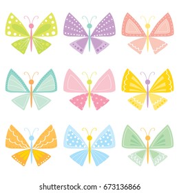 Cute butterflies design collection