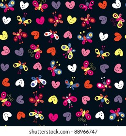 cute butterflies & hearts pattern