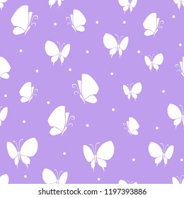 Cute butterflies seamless pattern.